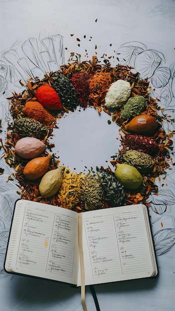 Książka kucharska i przyprawy